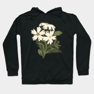 Three flowers on green background Hoodie